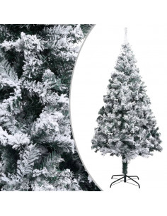 Albero di Natale Artificiale con Neve Fioccata Verde 180 cm PVC