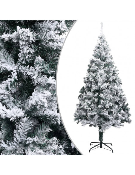 Albero di Natale Artificiale con Neve Fioccata Verde 210 cm PVC
