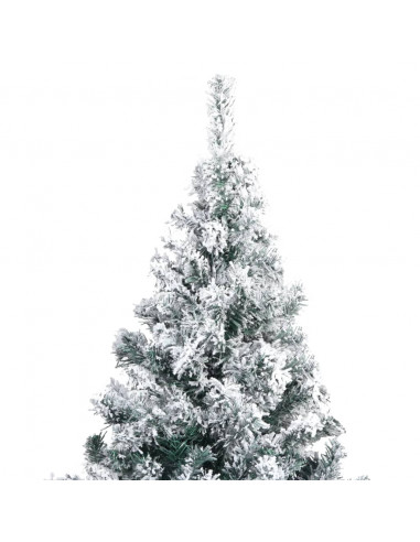 Albero di Natale Artificiale con Neve Fioccata Verde 210 cm PVC