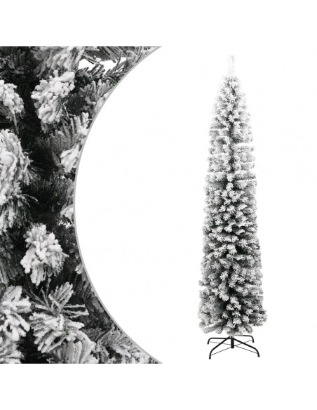 Albero di Natale Artificiale con Neve Fioccata Verde 180 cm PVC