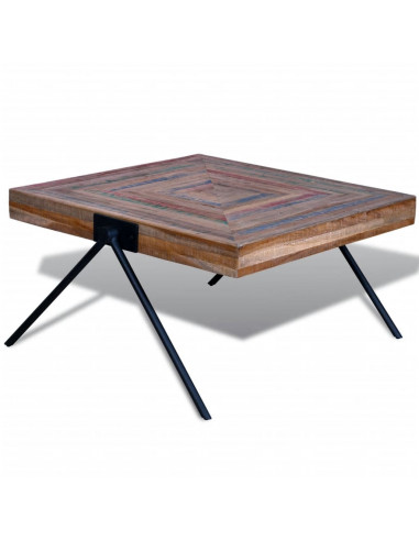 Tavolino da Salotto con Gambe a V in Legno di Recupero di Teak