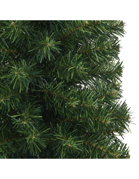 Albero di Natale Artificiale Sottile con Base Verde 210 cm PVC