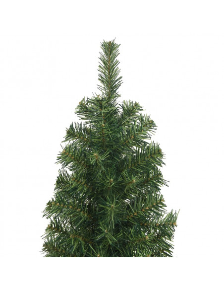 Albero di Natale Artificiale Sottile con Base Verde 180 cm PVC