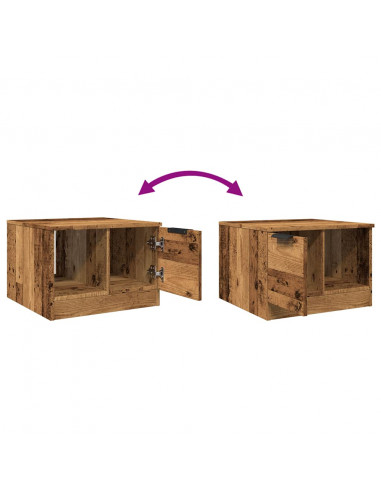 Tavolino da Salotto Legno Antico 50x50x36 cm Legno Multistrato