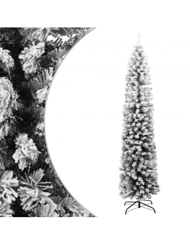 Albero di Natale Artificiale con Neve Fioccata Verde 240 cm PVC