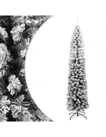 Albero di Natale Artificiale con Neve Fioccata Verde 240 cm PVC