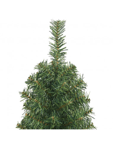 Albero di Natale Artificiale Sottile con Base Verde 150 cm PVC