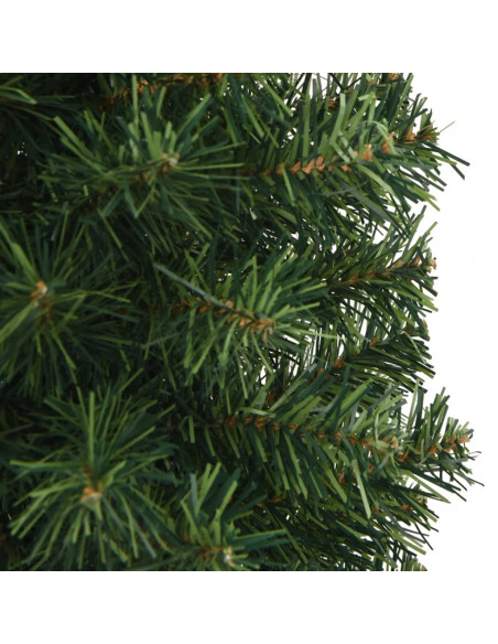 Albero di Natale Artificiale Sottile con Base Verde 150 cm PVC