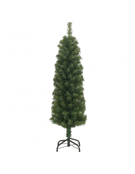 Albero di Natale Artificiale Sottile con Base Verde 120 cm PVC