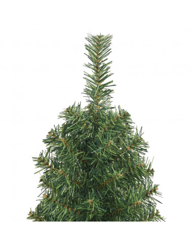 Albero di Natale Artificiale Sottile con Base Verde 120 cm PVC