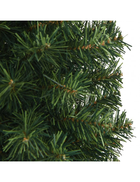 Albero di Natale Artificiale Sottile con Base Verde 120 cm PVC