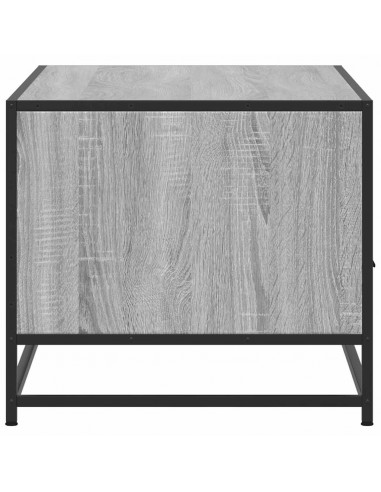 Tavolino Grigio Sonoma 100x50x45 cm Legno Multistrato e Metallo