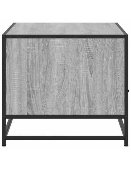 Tavolino Grigio Sonoma 100x50x45 cm Legno Multistrato e Metallo