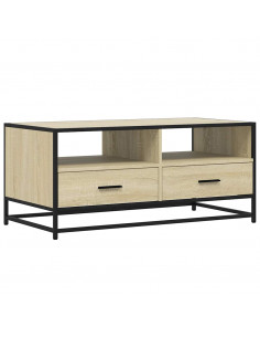 Tavolino Rovere Sonoma 100x50x45 cm Legno Multistrato e Metallo