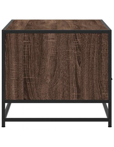 Tavolino Rovere Marrone 100x50x45cm Legno Multistrato e Metallo