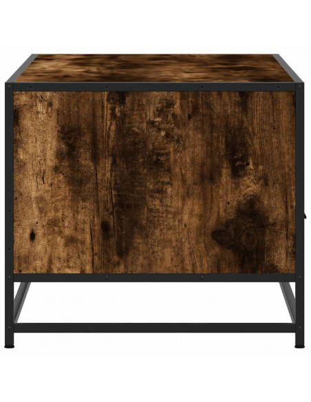 Tavolino Rovere Fumo 100x50x45cm in Legno Multistrato e Metallo