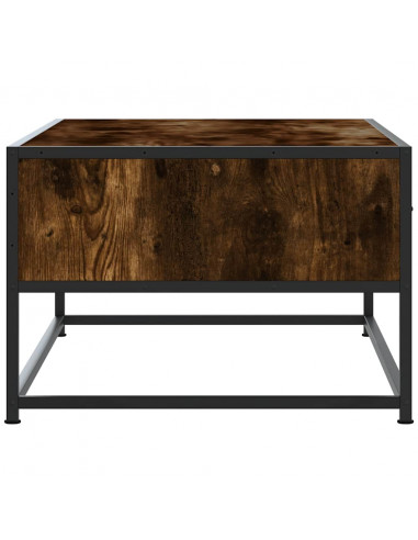 Tavolino Salotto Rovere Fumo 100x50x35 cm Multistrato e Metallo