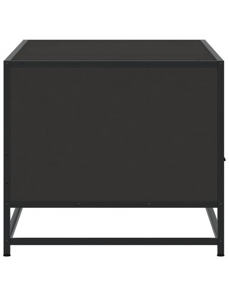Tavolino Salotto Nero 100x50x45 cm Legno Multistrato e Metallo