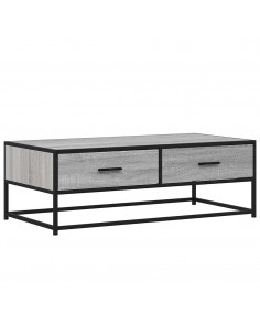 Tavolino Salotto Grigio Sonoma 100x50x35cm Multistrato Metallo