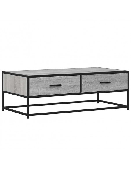 Tavolino Salotto Grigio Sonoma 100x50x35cm Multistrato Metallo