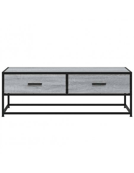 Tavolino Salotto Grigio Sonoma 100x50x35cm Multistrato Metallo