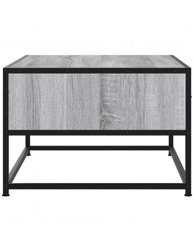 Tavolino Salotto Grigio Sonoma 100x50x35cm Multistrato Metallo