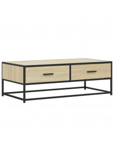 Tavolino Salotto Rovere Sonoma 100x50x35 cm Multistrato Metallo