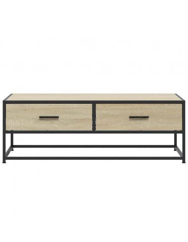 Tavolino Salotto Rovere Sonoma 100x50x35 cm Multistrato Metallo