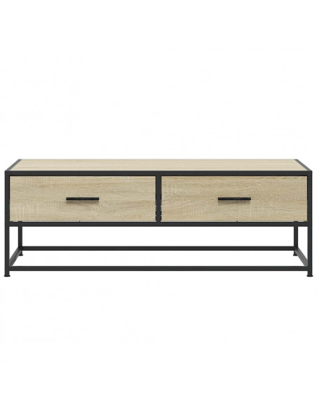 Tavolino Salotto Rovere Sonoma 100x50x35 cm Multistrato Metallo