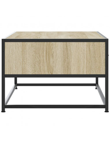 Tavolino Salotto Rovere Sonoma 100x50x35 cm Multistrato Metallo