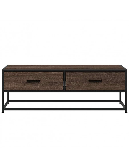 Tavolino Salotto Rovere Marrone 100x50x35cm Multistrato Metallo