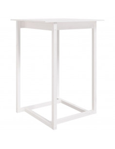 Tavolo da Bar Bianco 80x80x110 cm in Legno Massello di Pino