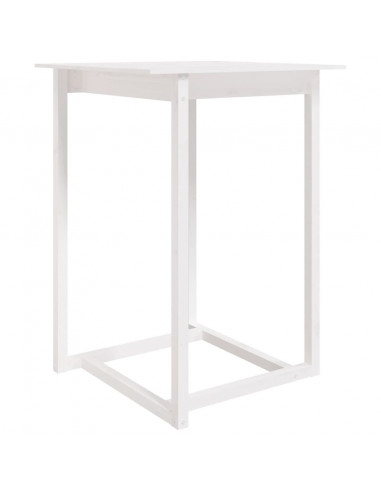Tavolo da Bar Bianco 80x80x110 cm in Legno Massello di Pino