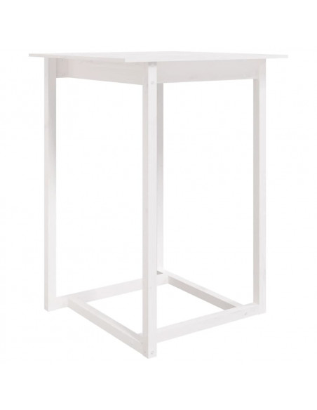 Tavolo da Bar Bianco 80x80x110 cm in Legno Massello di Pino