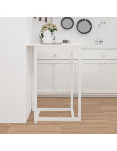 Tavolo da Bar Bianco 80x80x110 cm in Legno Massello di Pino