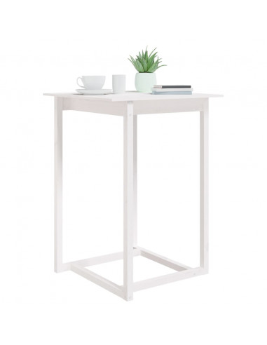 Tavolo da Bar Bianco 80x80x110 cm in Legno Massello di Pino
