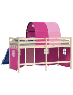 Tende per Letto a Soppalco con Tunnel Rosa in Poliestere