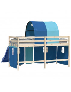 Tende per Letto a Soppalco con Tunnel Blu in Poliestere