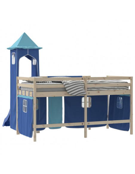 Tende per Letto a Soppalco con Torre Blu in Poliestere
