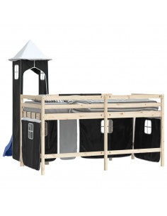 Tende per Letto a Soppalco con Torre Bianco e Nero Poliestere