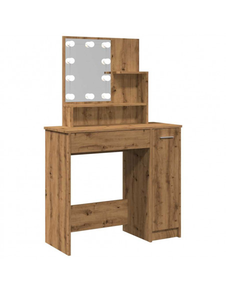 Toeletta con LED Rovere Artigianale 86,5x35x136 cm