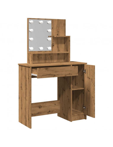 Toeletta con LED Rovere Artigianale 86,5x35x136 cm