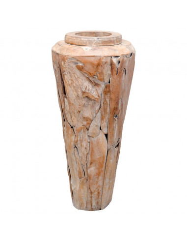 Vaso Decorativo 40x100 cm in Legno Massello di Teak