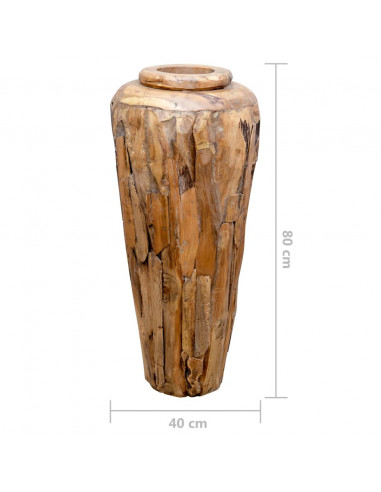 Vaso Decorativo 40x80 cm in Legno Massello di Teak