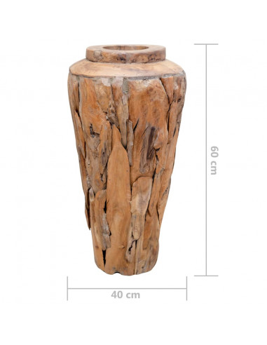 Vaso Decorativo 40x60 cm in Legno Massello di Teak