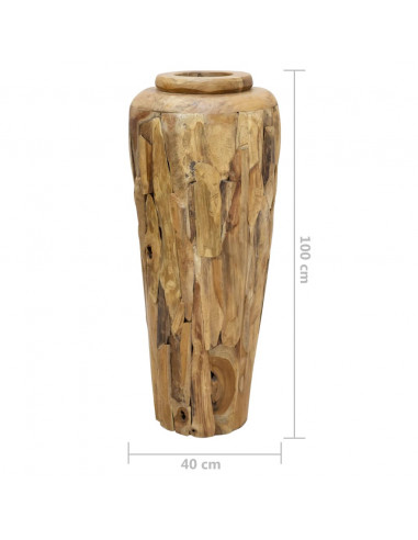 Vaso Decorativo 40x100 cm in Legno Massello di Teak