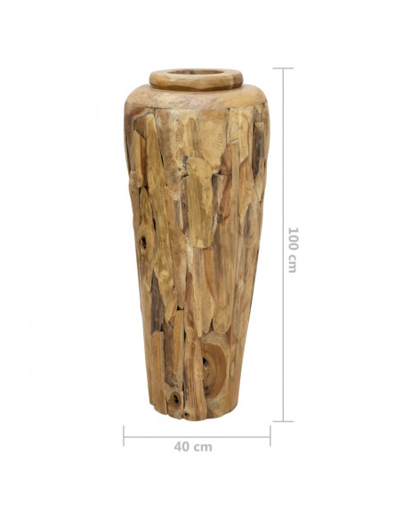 Vaso Decorativo 40x100 cm in Legno Massello di Teak