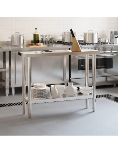 Tavolo da Lavoro da Cucina 110x30x85 cm in Acciaio Inossidabile