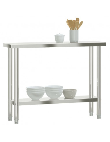 Tavolo da Lavoro da Cucina 110x30x85 cm in Acciaio Inossidabile