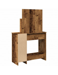 Toeletta con LED Legno Antico 86,5x35x136 cm 2